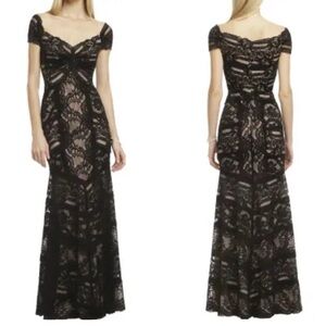 Nicole Miller Dress Womens size 8 Tempted By You Gown Black Lined Stretch